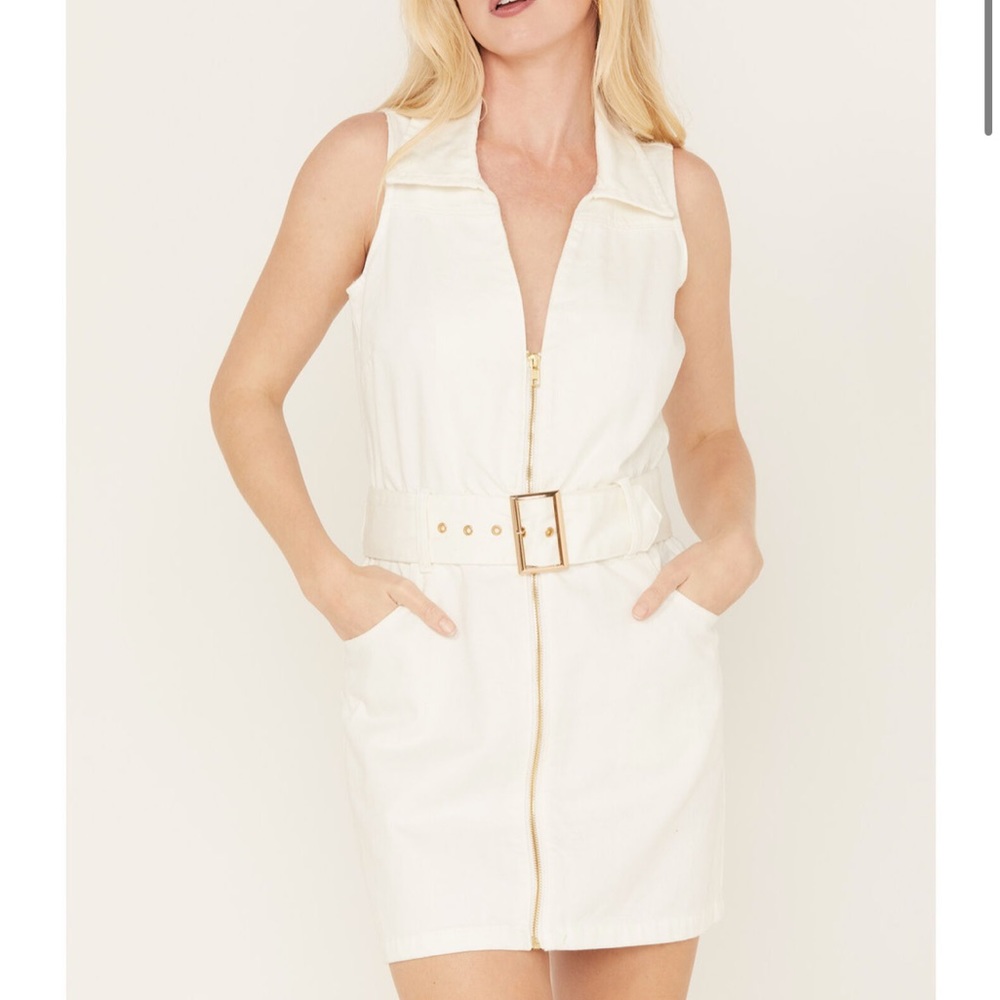 Show Me Your MuMu Cream Zip-Up Dress